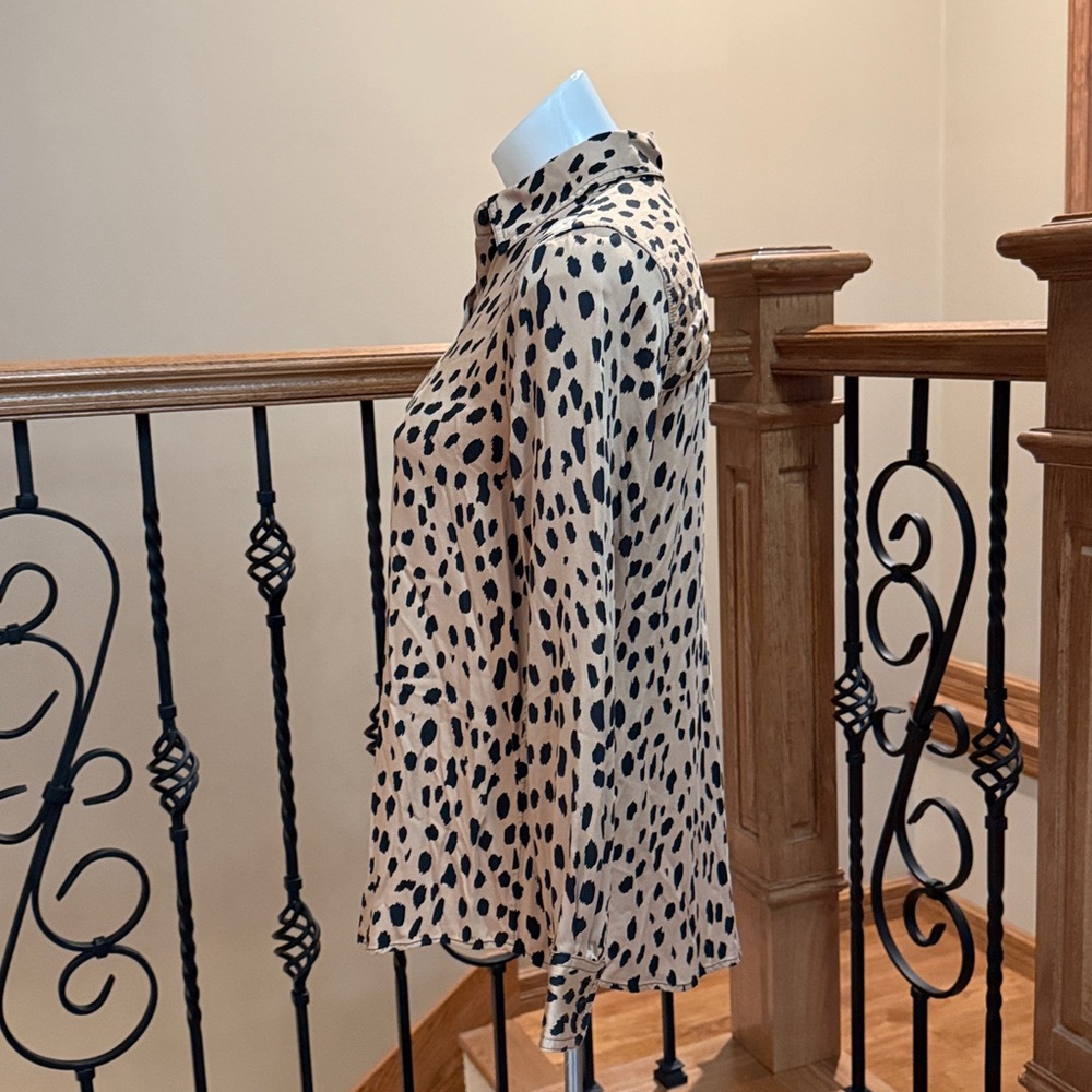 Chico’s leopard print button down bliuse - image 3